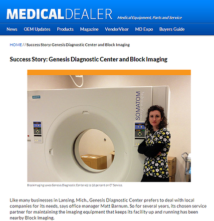 Success Story: Genesis Diagnostic Center and Block Imaging Parts & Service